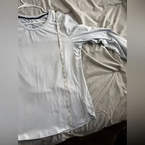 Title Nine Grace Shirt Womens XL Blue Heather Long Sleeve Ruched Gorpcore Hiking