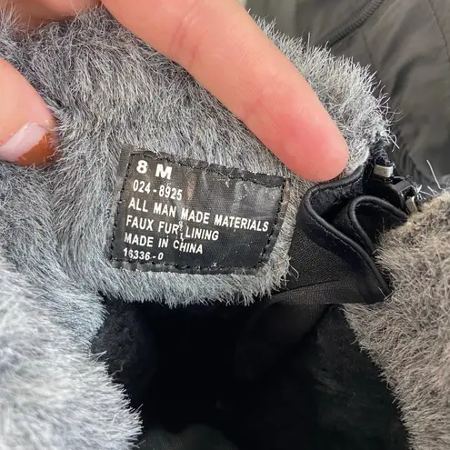 Totes women's Rikki waterproof black faux fur lined zip snow winter boots shoes Size 8