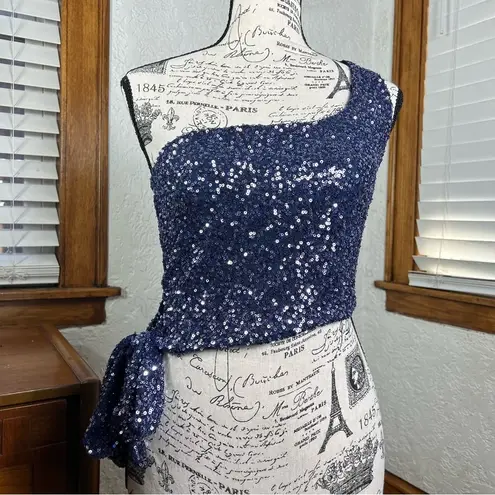 Windsor  | Love To Shine Sequin Crop Top Navy Size S