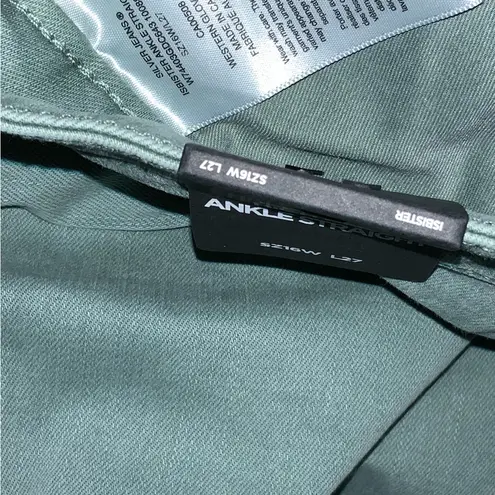 Silver Jeans Isbister High Rise Ankle Straight Jeans Womens 16Wx27 Sage Green