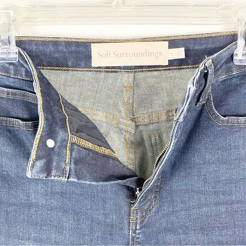 Soft Surroundings Dark Wash High Rise Flared Legs Jeans, Size 4