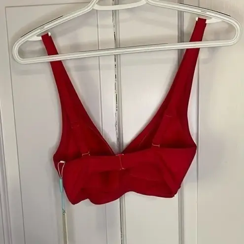 Sea Level Red Essentials Cross Front Multifit Bra Bikini Top Size 4 NWT SL3110P