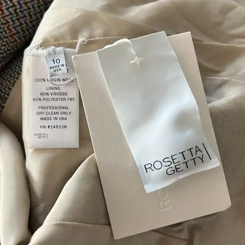 Rosetta Getty Tailored Wool Blazer in Multi, Size 10 New w/Tag Retail $1695 Tan