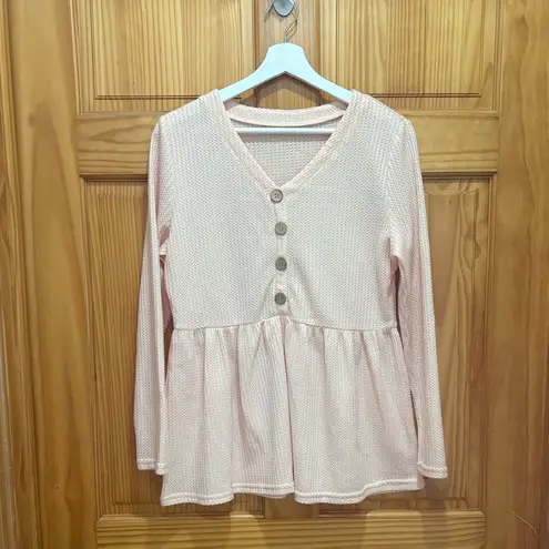 Boutique Brand Size Medium Ballet Pink Thermal Bohemian Style Top.