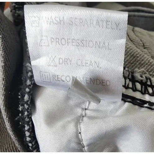 Miss Look  Faded Black Denim Overalls with Painted Flowers Size Large