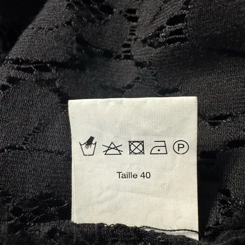 Edward Achour Paris “Comme Des Bonbons” Black & White Embroidered Lace Tee Eu 40 Size M