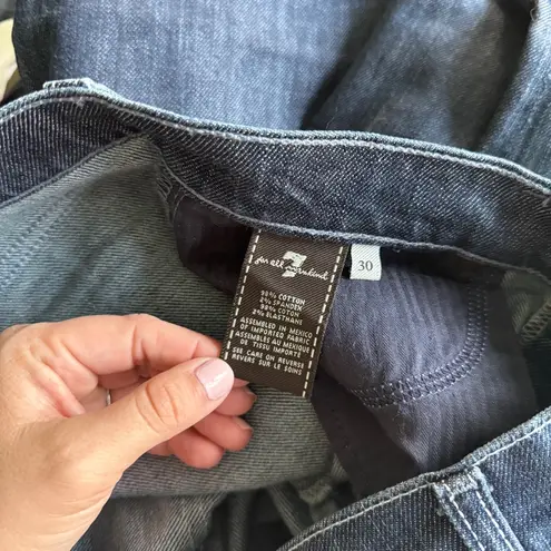 7 For All Mankind  Dojo Dark Blue Flare Jeans Low Rise