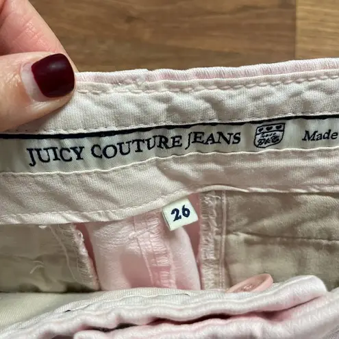 Juicy Couture  Jeans Cotton Pink Bermuda Walking Shorts Womens Size 26 USA 90s