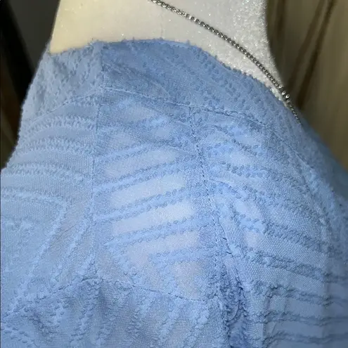 Grand & Greene Blue and White 3/4 Bell Sleeve Blouse Size L