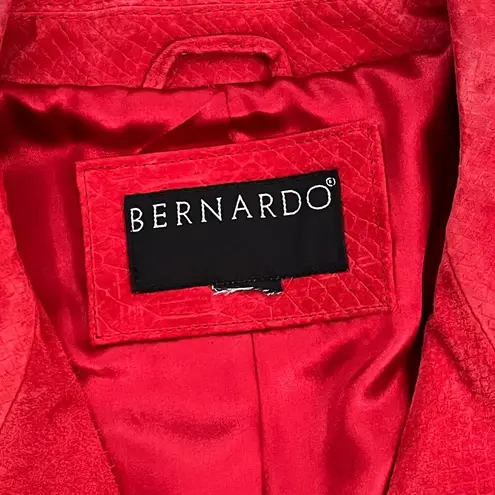 Bernardo  Vintage Red Leather Jacket Coat Snakeskin M Medium L Large