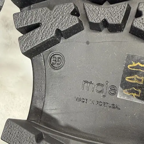 Maje Loafers White Leather Platform Lug Sole Medallion Detail Size 39