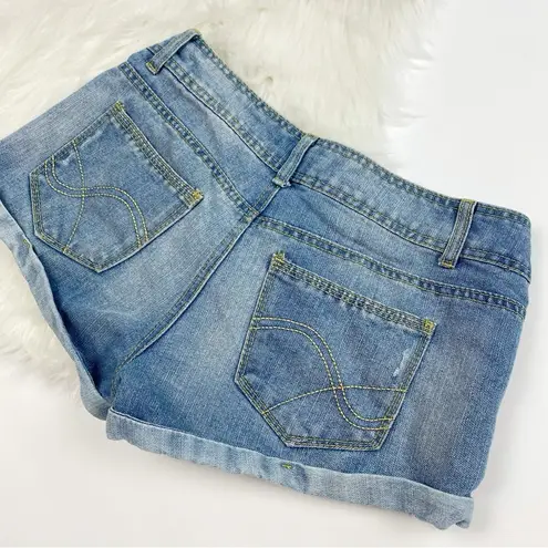 Terranova Women's Cuffed Denim Shorts Blue Size S