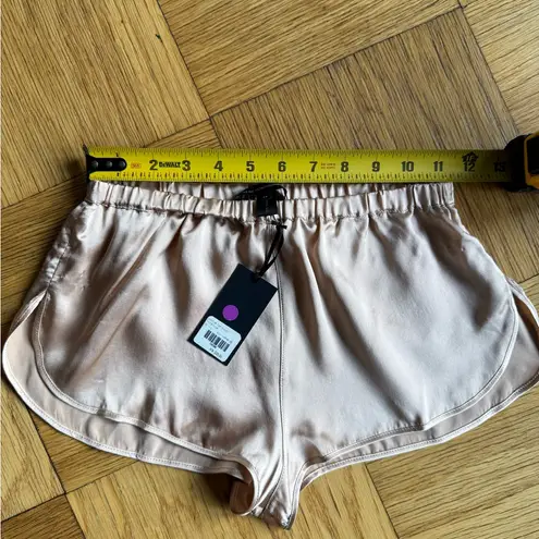 Kiki de Montparnasse Amour Lounge Tap Shorts, Size XS, Nude, 100% Silk, w/ Tags Pink