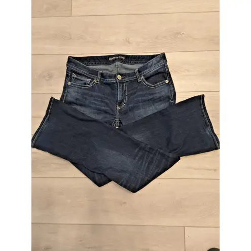 EXPRESS ​Vintage Y2K  Jeans Bootcut Denim Contrast Stitch Dark Wash 12R Women's