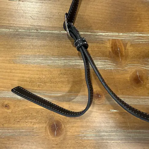 STAUD Acute Asymmetric Small Crossbody Leather Bag Black