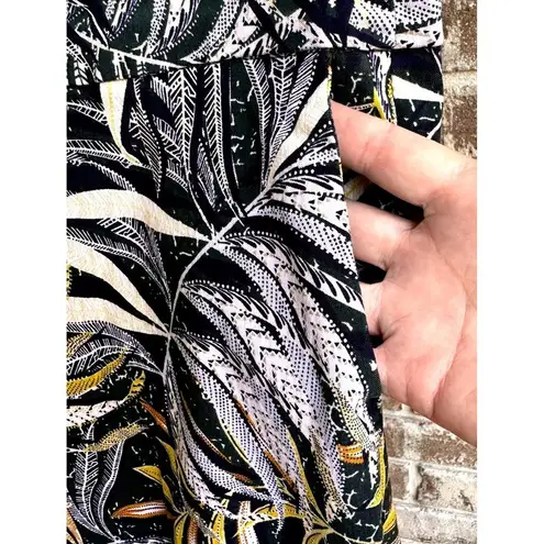 Jules & Leopold Jules Leopold Pant SP Small Petite Pull On Ankle Black White Gold Leave…