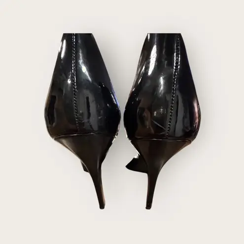 Mossimo Black Patent Leather Peep Toe Pumps High Heel Shoes Size 9