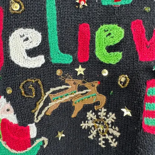 Vintage 90s Ugly Christmas Sweater XL Black