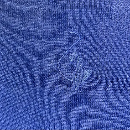 Baby Phat Blue Wool Blend Sequin Deep V-Neck Short Sleeves Sweater Dress Size 2X