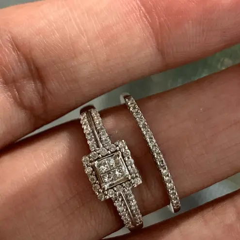 10kt Gold Engagement/Wedding Ring Set