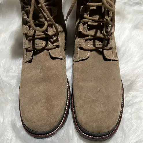 L.L.Bean Tan Suede Shearling Boots Size 10 Fisherman Core B77 Tan