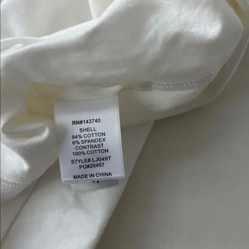 Hyacinth House x Tuckernuck Blue Floral Mollie Short Sleeve Blouse Cotton XL White