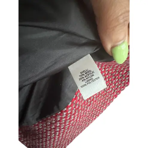 Hinge Red Gray Wool Blend Blazer Jacket Size XS (0/2)