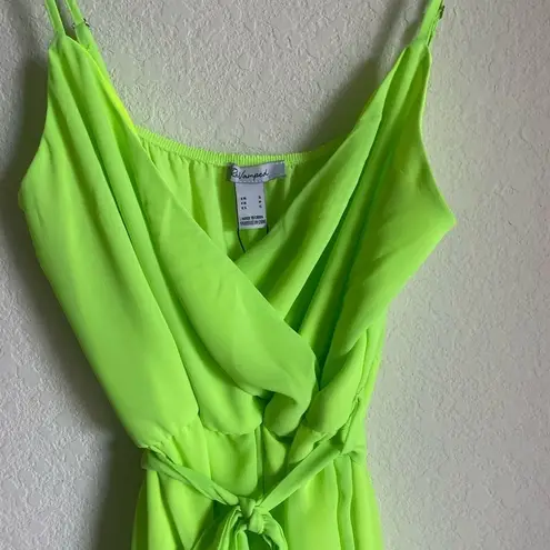 Revamped  Wrap Front Neon Green Romper Size S