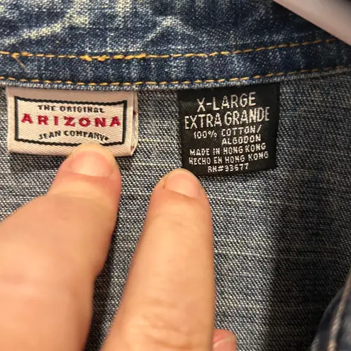 Arizona Jeans Vintage Arizona Jean Company Denim Western Shirt Womens X-Large Long Sleeve