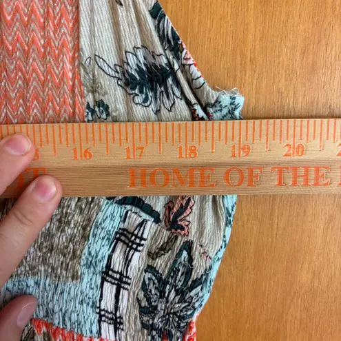 Nostalgia XL Maxi Dress Patchwork Sleeveless Embroidered V Neck Casual Tan