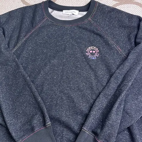 Something Navy  black Crewneck ‘something to smile in’ Sweatshirt