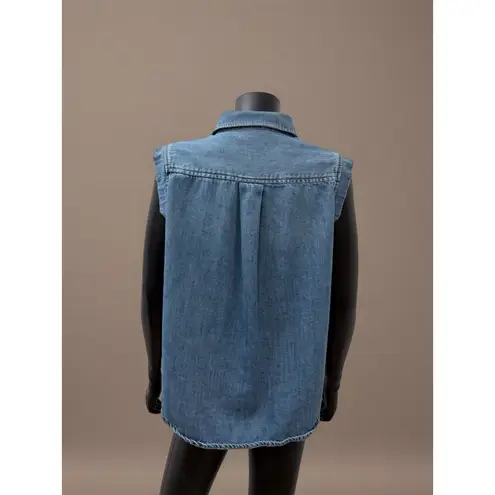 Liverpool Jeans Company Liverpool Los Angeles Denim Sleeveless Button Front Shirt Women's M