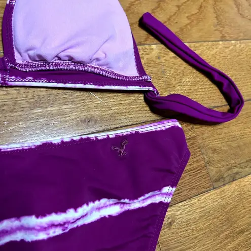 American Eagle  Outfitters Vtg Tie Dye Bikini Y2K Size Small Purple Pink White