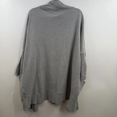 Pact Airplane wrap cardigan organic cotton open front pockets womens L/XL grey Gray Size undefined