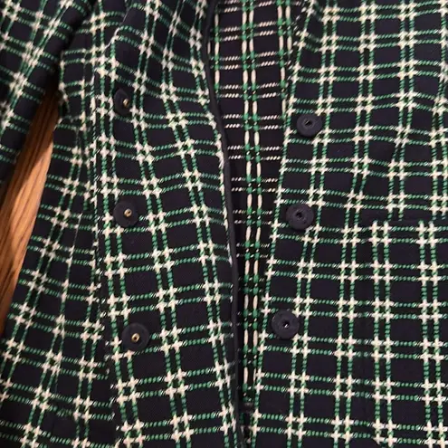 J.Crew NWT  shrunken textured green navy snap blazer St Pattys day spring 2
