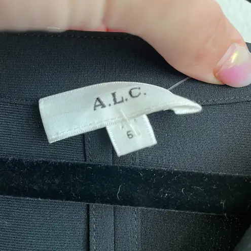 ALC Frank ALC Black Button Front Puff Sleeve Tophe