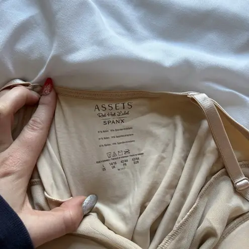 Assets Red Hot Label Spanx Shaping Slip Dress Bodycon Nude Beige Womens Large Tan