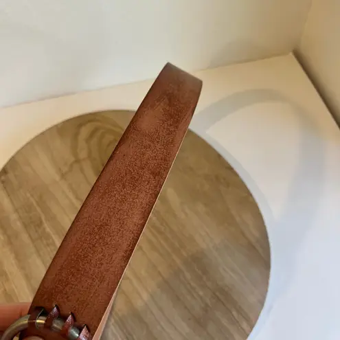 Brown Genuine Bonded Leather Wrap Round Silver Loop Stud Belt Size XL
