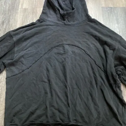 Scuba Black Cropped Oversized Comfy Cotton Hoodie XL Athleisure Lounge Gym Lift