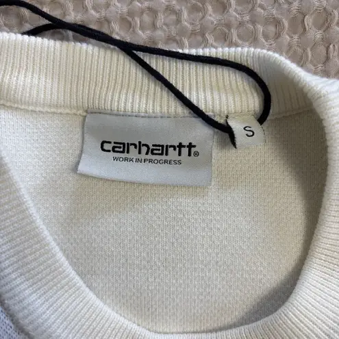 Carhartt WIP w' Pixel Flower Sweater Wax Cream Size Small NWOT Red