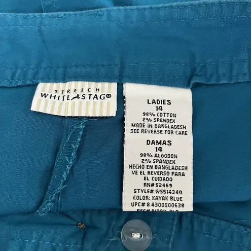 White Stag Skort Womens Large Teal Blue Cargo Style Sporty Casual Utility Travel