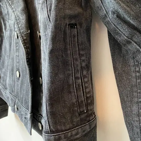 Isaac Mizrahi for Target Women's Medium Double Breasted Black Denim Jean Jacket