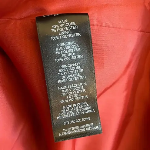 City Chic Blazer Essence Longline Jacket in Rust Orange-Red Sz 24 (XXL) NWT