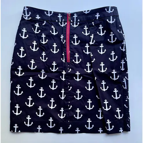 Hatley Anchor Print Skirt Cotton Navy Blue White Size 4 EUC