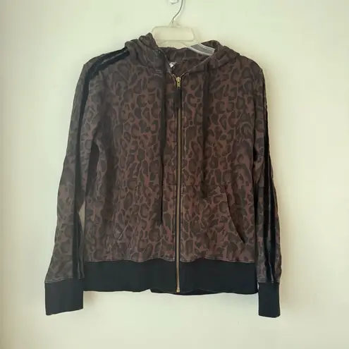 Johnny Was Bee Active Cheetah Print Zip Hoodie + Relaxed Tape Jogger Pants Set S