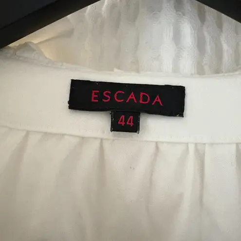 Escada white ruffle cotton