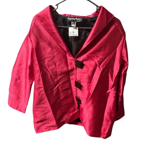 RARE VTG Painted Pony Boxy Red Blazer Made in USA Large