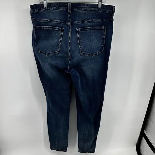 Universal Standard Seine High Rise Skinny Jeans Cropped Stretch Denim Blue 18/L