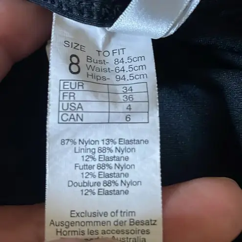 Seafolly Ladies Active Split Band Hipster Bikini Bottom Black Size 4 US