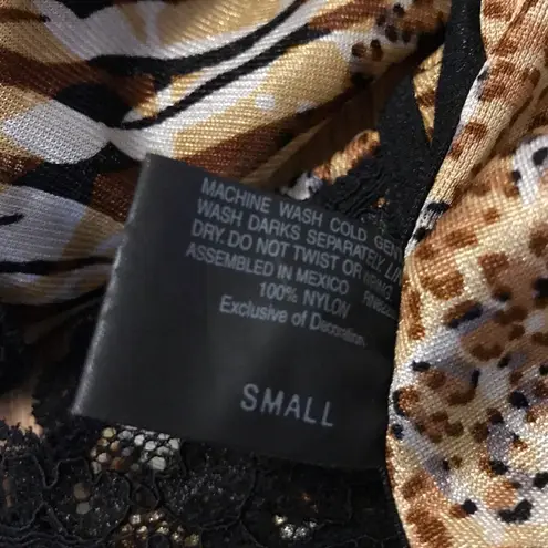 NWOT Fantasy lingerie teddy lingerie leopard tiger print size S